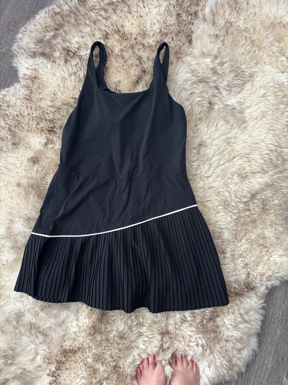 Target Black Tank Midi Dress with White Contrast Trim